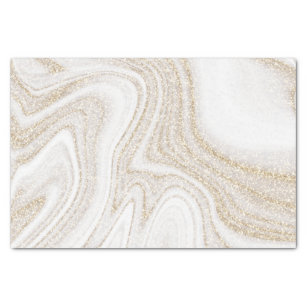 Modern chic white marble gold glitter tissue paper