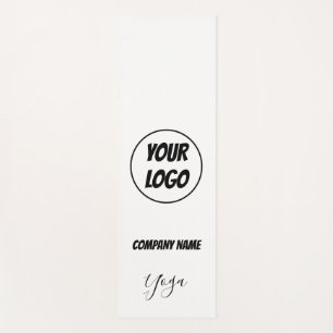 modern Chic white yoga logo Mat