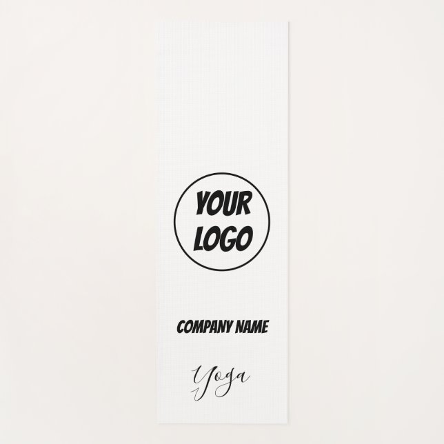 modern Chic white yoga logo Yoga Mat (Front)