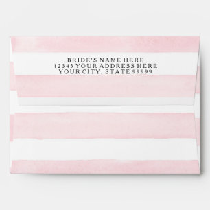 MODERN Chic Wide Stripes w Roses A7 Wedding Invite Envelopes