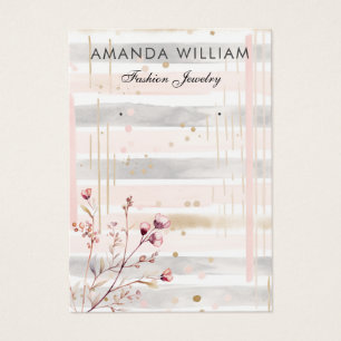Modern chic wildflower floral earring display card