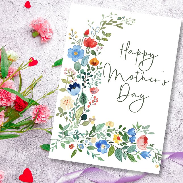 Modern Chic Wildflower Happy Mother's Day Card (Creator Uploaded)