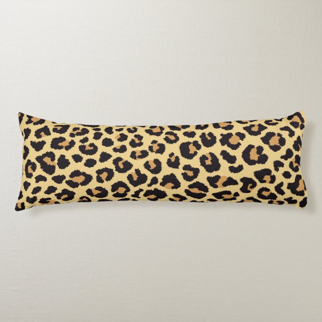 Modern Chic Wildlife Leopard Animal Print Pattern Body Cushion (Front)