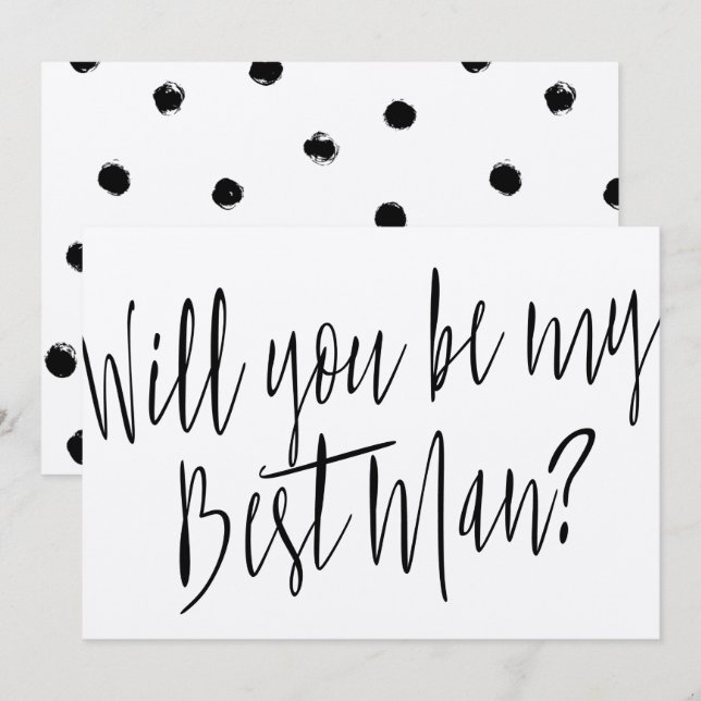 Modern Chic "Will you be my best man" Invitation (Front/Back)