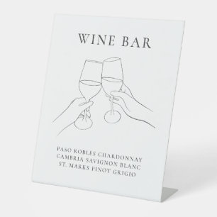 Modern Chic Wine Bar Pedestal Sign