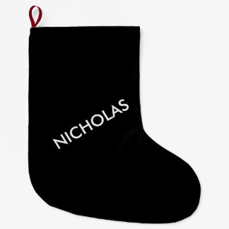 Modern Chic You Name It Personalised Black Large Christmas Stocking