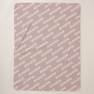 Modern Chic You Name It Personalised Dusty Pink Sherpa Blanket