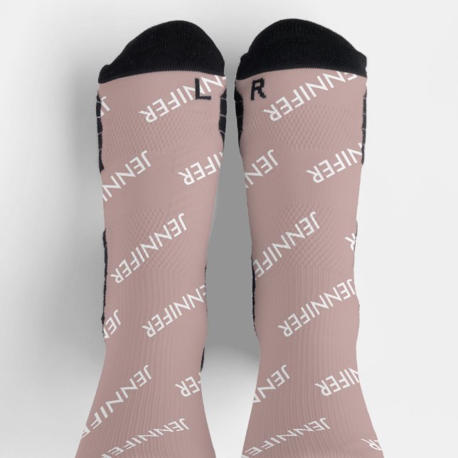 Modern Chic You Name It Personalised Dusty Pink Socks (Top)