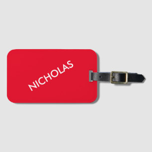 Modern Chic You Name It Personalised Vivid Red Luggage Tag
