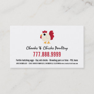 Modern Chicken Farmer Cartoon Hen Business Card