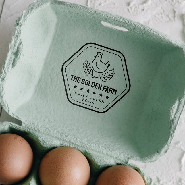 Modern Chicken Fresh Eggs Business Self-inking Stamp (Creator Uploaded)