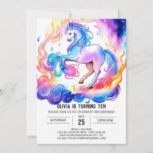 Modern Children's Pony Birthday Invitation