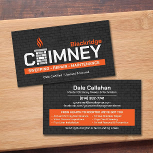 Modern Chimney Sweep & Fireplace Services Business Card