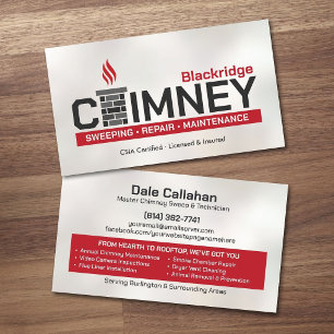 Modern Chimney Sweep & Fireplace Services Business Card