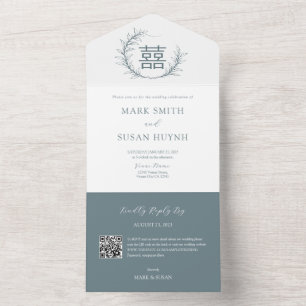 Modern Chinese All in One Wedding Invitation