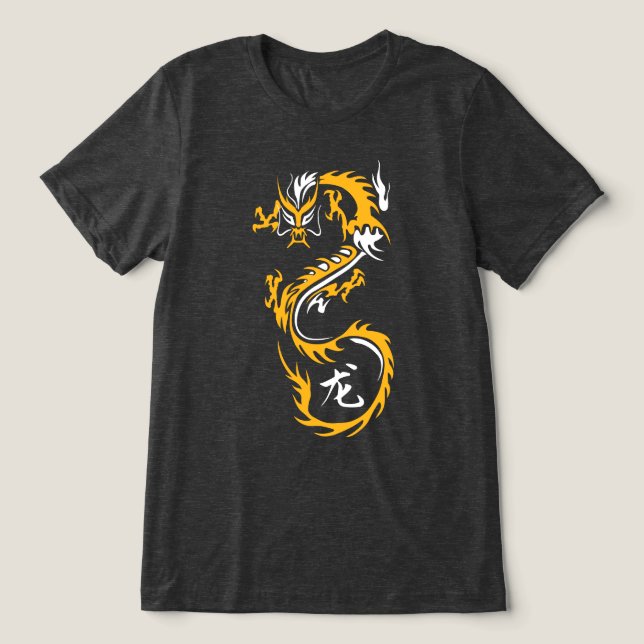 Modern Chinese Dragon Tri-Blend Shirt (Design Front)