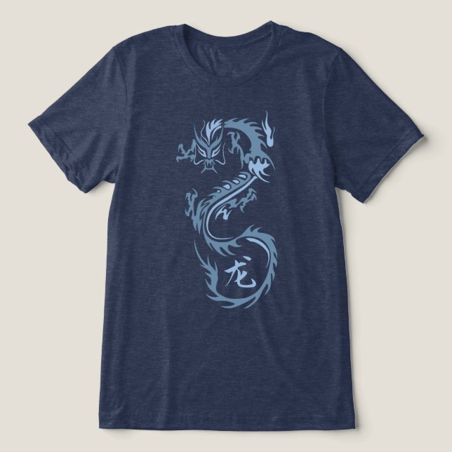 Modern Chinese Dragon Tri-Blend Shirt (Design Front)