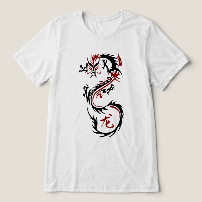 Modern Chinese Dragon Tri-Blend Shirt (Design Front)