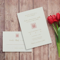 Modern Chinese Minimalist Elegant Olive Wedding