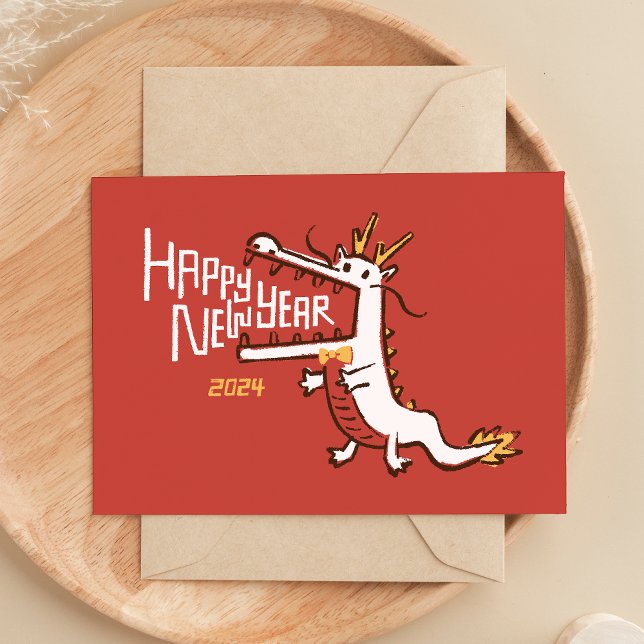 Modern Chinese New Year 2024 Year Of Dragon Holiday Card (Creator Uploaded)