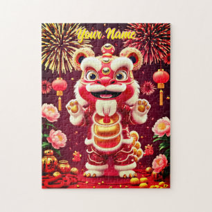 Modern Chinese New Year Lion Dance Jigsaw Puzzle