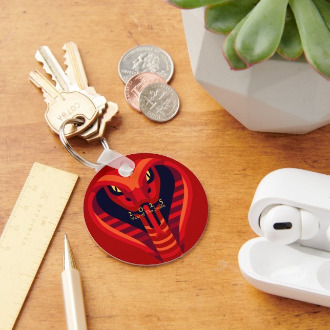 Modern Chinese New Year Snake 2025 BRK01 Key Ring (Desk)