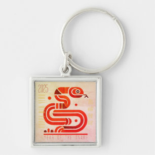 Modern Chinese New Year Snake 2025 MSqK04 Keychain