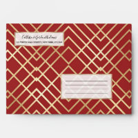 Modern Chinese Red Art Deco Geometric Pattern