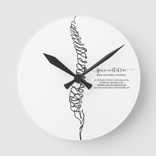 Modern Chiropractic Chiropractor Professional Round Clock (Front)