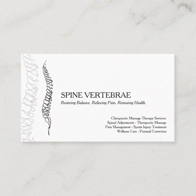 Modern Chiropractic Massage Therapy Business Card (Front)