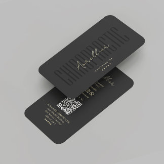 Modern Chiropractor Chiropractic Therapist Black Business Card