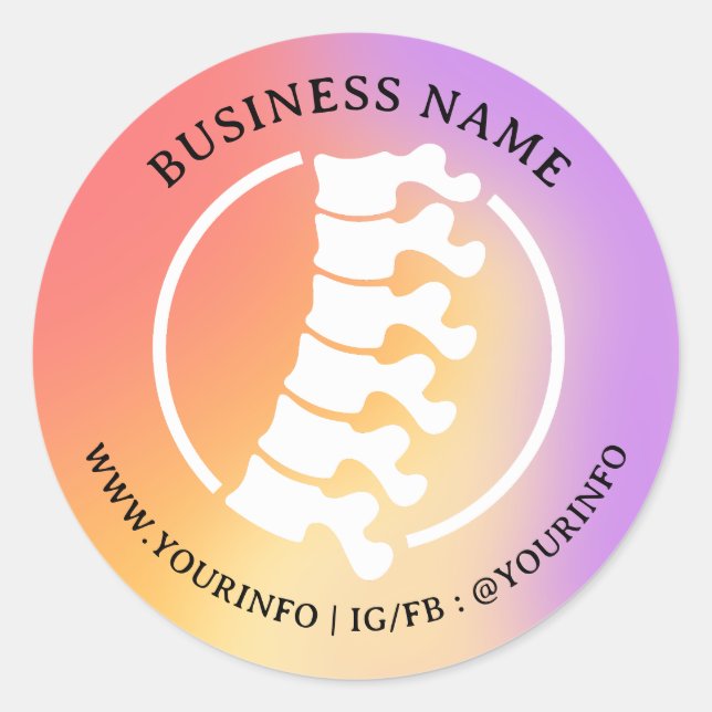Modern Chiropractor Thank You Sticker  (Front)