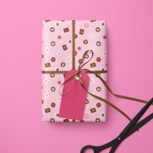 Modern Chocolate Bonbons- Wrapping Paper- Pink