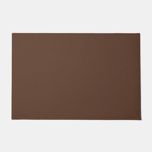 Modern Chocolate Brown Plain Solid Colour Doormat (Front)