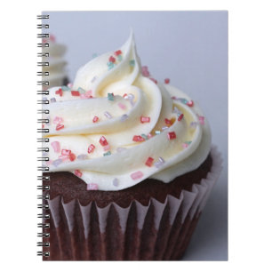 Modern Chocolate Cupcakes Sprinkle Frosting Notebook