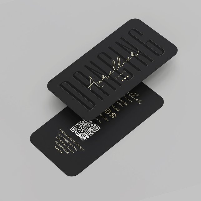 Modern Choreographer Dancing Dancer Black Gold Business Card (Modern Choreographer Dancing Dancer Black Gold Business Card
)
