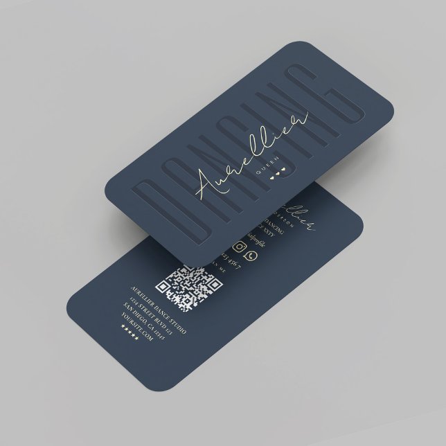 Modern Choreographer Dancing Dancer Dark Blue Gold Business Card (Modern Choreographer Dancing Dancer Dark Blue Gold Business Card
)