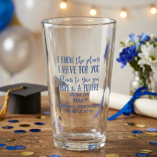 Modern Christian Bible Verse Graduation Typography Glass