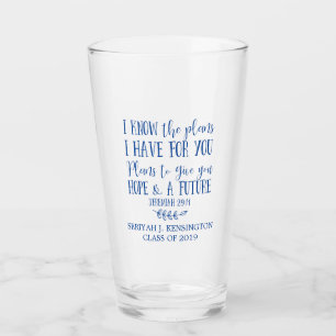 Modern Christian Bible Verse Graduation Typography Glass