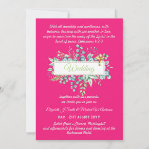 Modern Christian Catholic Wedding Invitation 
