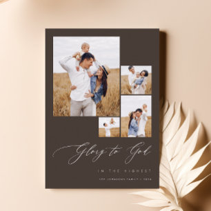 Modern Christian Family Religious Photo Christmas Holiday Card