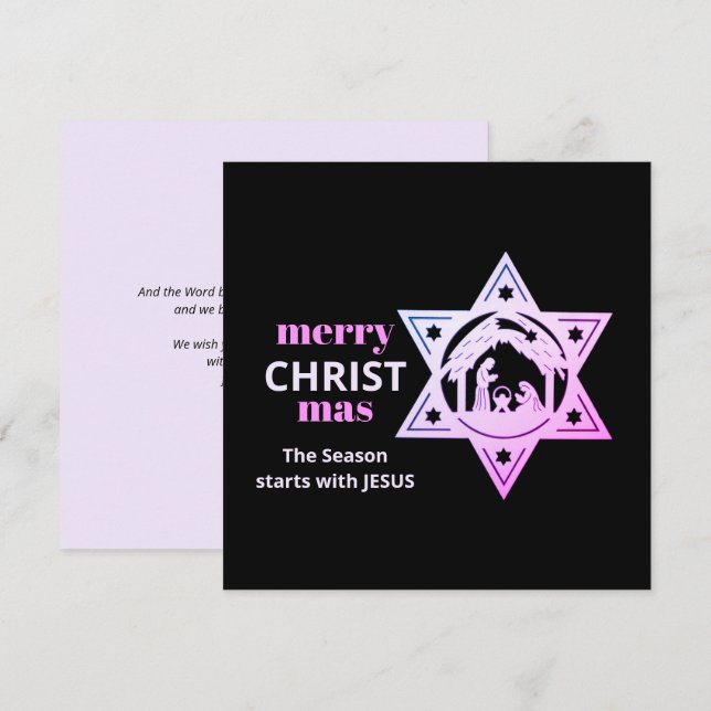 Modern Christian Nativity CHRISTmas Card (Front/Back)
