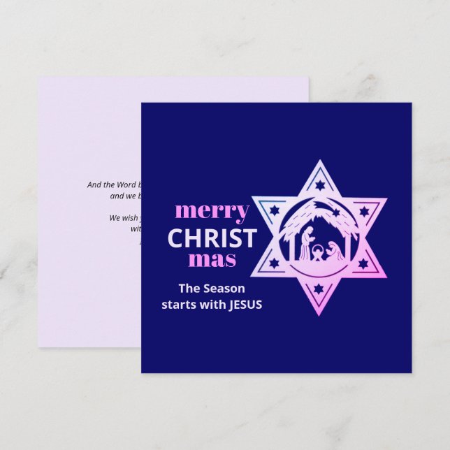 Modern Christian Nativity CHRISTmas Card (Front/Back)