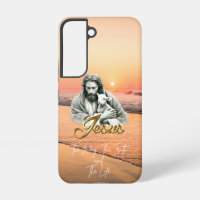 Modern Christian Sunset Seascape Jesus Lamb Gold