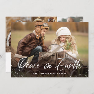 Modern Christmas 4 PHOTO Peace on Earth Holiday Card