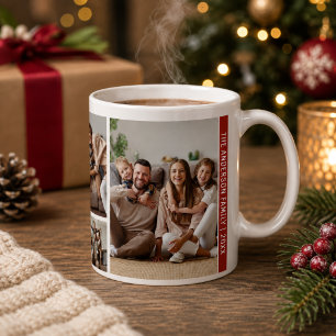 Modern Christmas 5 Photo Collage Family Coffee Mug