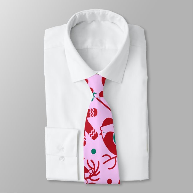 Modern Christmas Abstract Pattern Tie (Tied)