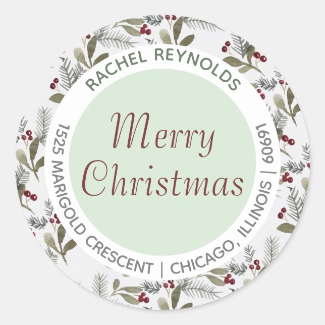 Modern Christmas Address Envelope Seal (20) (Front)