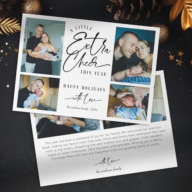 Modern Christmas Baby Announcement Photo Collage (Creator Uploaded)