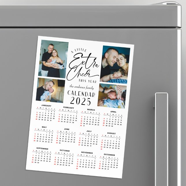 Modern Christmas Baby Photo Collage Calendar (Creator Uploaded)